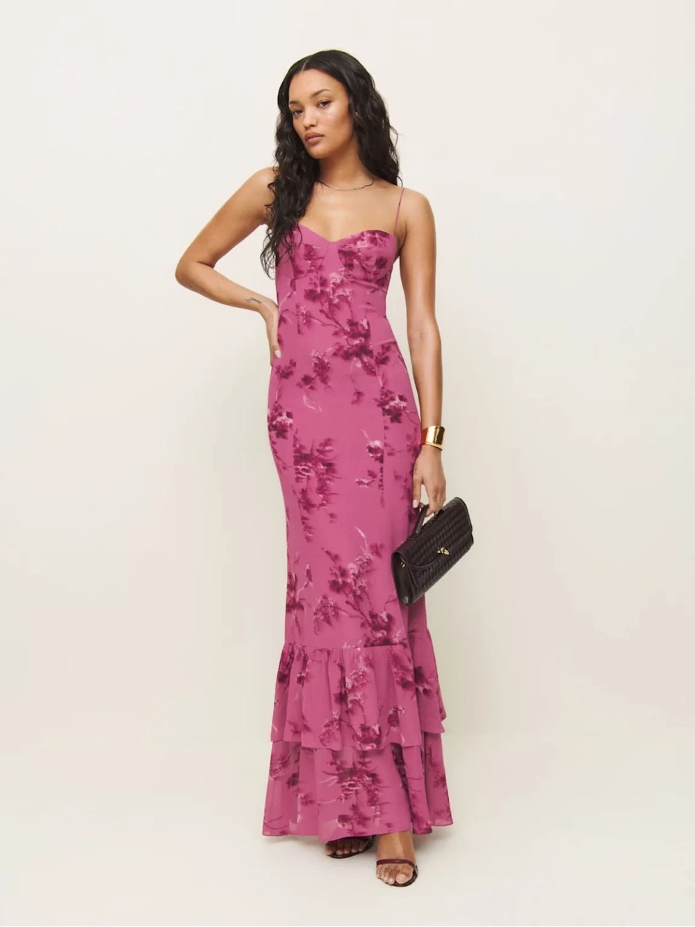 Reformation Fallon dress hothouse rose pink size 6